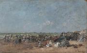 Eugene Boudin Beach Scene painting